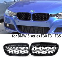 Diamant-Frontstoßstange, Nierengrill, doppelte Lamellen, Racing-Sportgitter für BMW 3er F30 F31 F35 2011–19, Autozubehör