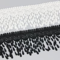 70mm Weiß-Schwarze Seidennetz-Spitzenbänder, DIY-Nähmaterialien für Handarbeiten, 1 Yard