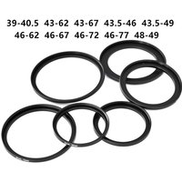 10pcs 39-40.5 43-62 43-67 43.5-46 43.5-49 46-62 46-67 46-72 46-77 48-49mm Metal Step Up Rings Lens Adapter Filter Set