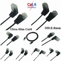 Superfine Ultra Slim Cat6 Ethernet Cable RJ45 Right Left Up Down 90 Degree Angle UTP Network Patch Cord Cat6a Lan Cable 0.25m-3m