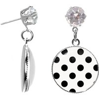 New Korean Style Candy Colors Sweet Polka Dot Round Glass Art Earrings Classic Simple Geometric Drop Earrings for Women Girls