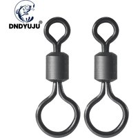 DNDYUJU 50pcs Carp Fishing Swivel Big Eye Rolling Swivels Matt Black Carp Quick Change Connector Fishing Hooks Lure Accessories