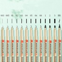 1/2/3pcs Pigma Micron Pen 003 005 01 02 03 04 05 08 1.0 2 3 Brush Art Sketch Marker Pen For Manga Soft Fineliner Drawing