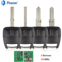 YIQIXIN 3 Buttons Remote Control Car Key For Opel Vauxhall Vectra Zafira Omega Tigra rAstra 433Mhz Keyless Entry Alarm No Chip