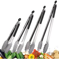 9/12/16 Inch Long Bbq Tongs Non-Slip Handle Stainless Steel Fried Barbecue Clip Salad Bread Clamp Kitchen Tools Meat Food Clip