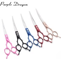 Purple Dragon 6,5" 7" Japan 440C Hundepflegeschere Gerade Schere Chunker Shars Up/Down Gebogene Schere Haustierschere Z4009
