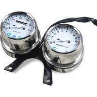12V Carburetor Style Double heads Universal Motorcycle Mechanical Odometer High Quality Speedometer and Engine Speed Instrument