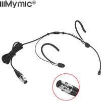 iiiMymic Professional Black Headset Microphone 3 Pin XLR TA3F Headworn Mic Dual Ear Hook For AKG Samson Wireless Bodypack System