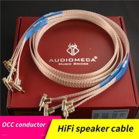 1pair Audiomeca hifi speaker cable speaker cable pocc silver plated copper conductor Gold Plated Banana Plug