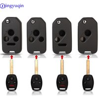 jingyuqin 10ps 3 Button Folding Flip Remote Key Shell Cover For Honda Accord Insight CRV Civic Odyssey Pilot Ridgeline