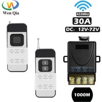 433Mhz Wireless Remote Control Switch DC 12V 75V 30A High Power Relay Receiver 1000 Meters Remote ON OFF for Electric Device
