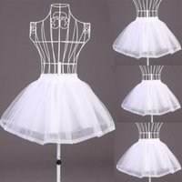 Women Girls Double Layers Solid Color Short Tulle Petticoats Elastic Waistband A Line Mesh Underskirt Crinolines For Wedding