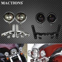 Support de phare antibrouillard pour moto, support d'éclairage auxiliaire de signalisation de 4-1/2 pouces pour Harley Touring Electra Glide 1997-2013 Road King