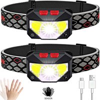 1 pack Powerful LED Headlight Sensor Head Light USB Rechargeable Headlamp Head Torch Waterproof Flashlights for Camping Hiking