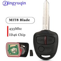 Jingyuqin-Clé Télécommande Intelligente à 3 lèvent, Puce ID46 433Mhz, pour Mitsubishi Triton Pajero L200 Shogun, avec Lame de Magasin MIT8 Non Coupée