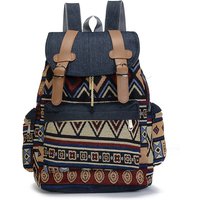 Frauen Druck Nationalen Rucksack Leinwand Schule Taschen Für Jugendliche Schulter Tasche Wochenende Reise Rucksack Denim Mochilas Femininas