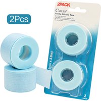 2 Rolls Pink/Blue Non-woven Tape Eyelash Extension Gentle Silicone Gel Tape for Grafting False Eyelash Patch Under Eye Pads Tool