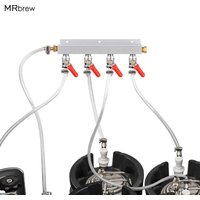 Gas Manifold Gas Line Splitter Homebrew Gas Distributor 5/16'' Barb Fitting With Check Valves For Beer Wine Brew 2/3/4 Way