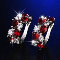 HUAMI 13 Color 1Pair Stud Earrings for Women Jewelry Fashion Korea Valentine's Day Gift Unusual Red Earrings Factory Price CZ