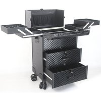 Large multi-layer professional trolley cosmetic luggage with lock for makeup artist nail tattoo tool storage box