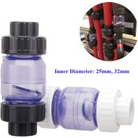 I.D.25mm 32mm Transparent Check Valve UPVC One Way Non Return Valve Pipe Fitting Water Connector For Garden Irrigation Aquarium