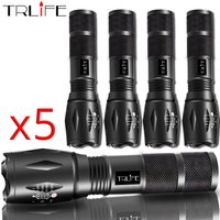 AliExpress TRLIFE 1/3/5PCS 8000LM Tactical LED Flashlight V6/L2/T6 Zoomable Torch Waterproof Bicycle Lamp 5 Modes By 1x18650 or 3xAAA Battery Lamp