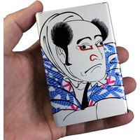 Automatic Sliding Cigarette Case Box Smoking Gift For Japanese Style Man Ukiyoe Edo Period Metal LOGO Custom Made Color Printing