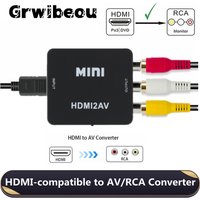 Grwibeou 1080P HDMI-compatible to RCA Converter AV/CVSB L/R Video Box HD 1920*1080 HDMI2AV Support NTSC PAL Output HDMI To AV