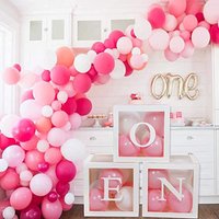 First Birthday Balloon Boxes For Party Decorations 1st Birthday Balloon Garland Decor with ONE Letter Boy Girl Baby Shower Decor