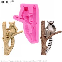 Ring tailed lemur silicone mold,Polymer Clay Molds-Gadget Fondant Cake Mold Chocolate Silicone Cake Decorating Flexible Mould