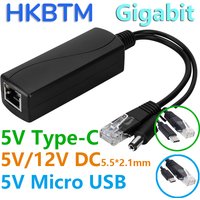 HKBTM Répartiteur PoE Gigabit Micro USB/Type-C/DC Alimentation sur Ethernet pour caméra IP/Raspberry PI/sensecap/Bobcat