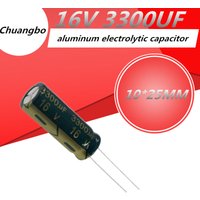 10pcs-30pcs 16V 3300UF 10*25 Low ESR/Impedance high frequency aluminum electrolytic capacitor size 10*25MM 3300UF 16V 20%