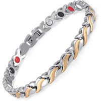 7mm Heavy Punk Rose Gold Color Fish Health Magnetic Chain Bracelet Women Men Black Stainless Steel With Germanium Bangle Jewelry