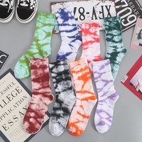 Autumn And Winter New Products Tie-dye Socks Women's Cotton Tube Socks Korean Personality Street Sports Style Basketball Socks