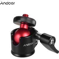 Andoer Tripod Ball Head with 1/4in Screw 360 Degree Swivel Aluminum Alloy Photography Mini Ballhead Tripod for DSLR Camera