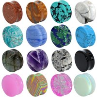 1PAIR Stone Ear Plug Tunnel Ear Piercings Earring Gauges Helix Piercing Ear Stretcher Ear Plugs Body Piercing Jewelry6mm-25mm
