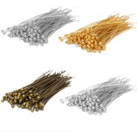 200pcs/lot Gold Rhodium Color Metal Ball Head Pins 20/30/40/50mm Needles Headpins Findings for DIY Jewelry Accessory Making