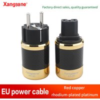 Xangsane Fever HIFI One Set Carbon Fiber Copper Rhodium-Plated Platinum EU Power Cable Plug Power Amplifier Interface DIY