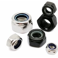 20/50/100pc M2 M2.5 M3 M3.5 M4 M5 M6 M8 M10 M12 304 Stainless Steel Black Hex Nylon Insert Lock Nut Hexagon Self-locking Locknut