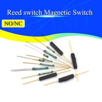 5-50PCS N/O Reed switch Magnetic Switch 2 * 14mm Normally Open Magnetic Induction switch N/C Normally closed MKA14103 GPS-14B