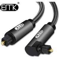 EMK 90 Degree Digital Optical Audio Cable 5.1 Right Angle Toslink SPDIF Cable for Blu-ray Player Xbox Soundbar Fiber Cable