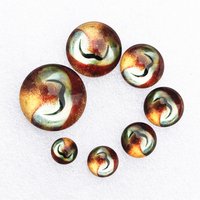 Onebeading From 6 to 30mm Octopus Eyes Round Pattern Glass Cabochon Flatback Photo Base DIY Jewelry Making Accessory K06175