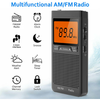 Am Fm Weather Radio Portable Emergency Pocket Radio Mini Handheld Radio Receiver With Weather Warning NOAA AM FM Weather Radio