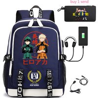 2022 anime my hero academia for girls usb school bag rechargeable ladies men travel laptop backpack