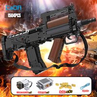 Cada 1504pcs Military Electric Groza Assault Rifle Model Building Blocks MOC Gun Bricks Toys for Boys