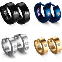 Vnox Cute Hoop Earrings For Women Men Stainless Steel Ear Cuff Brincos Huggie Jewelry