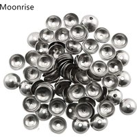 Perles rondes lisses en acier inoxydable, capuchons pour bijoux exécutifs, 4mm, 5mm, 6mm, 8mm, 10mm, lot de 50 pièces