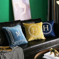 New Velvet Cushion Creative Letter Pillows, Sofa Throw Pillow, Handmade, Solid Color, Lumbar Pillow, Home Decoration Accessories