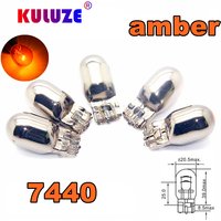 4pcs T20 turn signal bulb 7440 invisible Silver Chrome7443 12v21/5w rear tail lamp w21w amber automobile halogen bulb