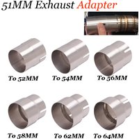 Universal Motorcycle Exhaust Adapter Escape 52mm 54mm 56mm 58mm 62mm 64 to 51mm Pipe connection Reducer Muffler Stainless Steel